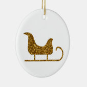 ゴールデンクきらめくリスマスサンタズスレイ セラミックオーナメント (右)