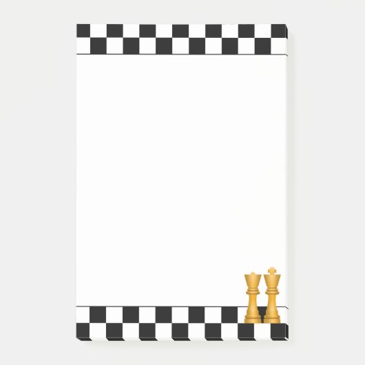 ゴールデンクイーン&キングオンブラック&ホワイトチェスポストイット ポストイット (正面)