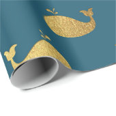 ゴールデンクジラ海シー水中競技ウォータービップヨット ラッピングペーパー (ロールコーナー)