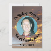 ゴールデンクラウドサンセット写真Loving Memory Card 招待状 (正面)