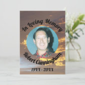 ゴールデンクラウドサンセット写真Loving Memory Card 招待状 (スタンド正面)