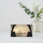 ゴールデンクラウド上のDJヘッドフォン 名刺 (スタンド正面)