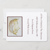 ゴールデンクラウンとブラウンメタリック招待状 招待状 (裏面)