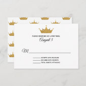 ゴールデンクラウンウェディングRSVPカード 出欠カード (正面/裏面)