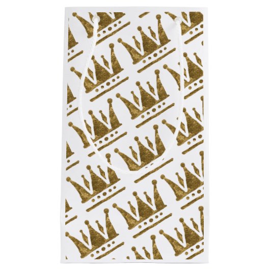 ゴールデンクラウンカスタム抱き枕 – 小、光沢 スモールペーパーバッグ (正面)