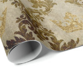 ゴールデンクラウングリ王室のンギーアイボリーグリーンベルベット ラッピングペーパー (ロールコーナー)