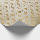 ゴールデンクラウングリ王室のンギーアイボリーベルベット ラッピングペーパー (角)