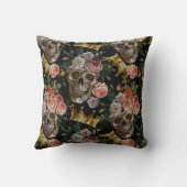 ゴールデンクラウンスカルレッドローゼゴシックハロウィーン クッション (裏面)