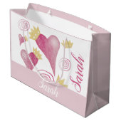 ゴールデンクラウンハート赤面水の色モノグラムの ラージペーパーバッグ (裏面アングル)