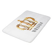 ゴールデンクラウンパーソナライズされた名 バスマット (アングル)