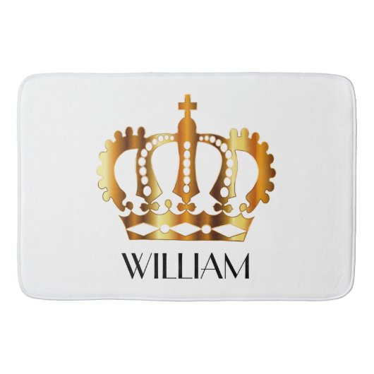 ゴールデンクラウンパーソナライズされた名 バスマット (正面)