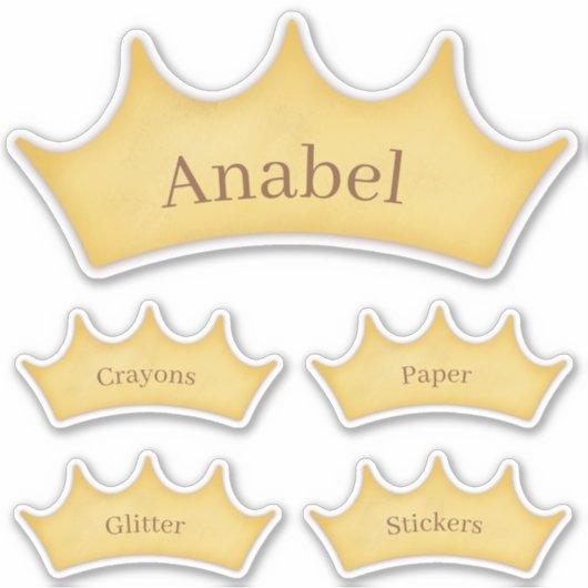 ゴールデンクラウンフェアヤテールをテーマにしたパーソナライズされたラベル シール (正面)