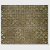 ゴールデンクラウン王室のデップグリーングランジーベルベット ラッピングペーパー (フラット)