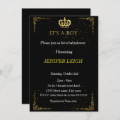 ゴールデンクラウン男の赤ちゃんのシャワー招待状 招待状 (正面/裏面)