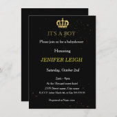 ゴールデンクラウン男の赤ちゃんの招待 招待状 (正面/裏面)