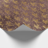 ゴールデンクラウン紙吹雪王室のブルゴーンドベルベット ラッピングペーパー (角)