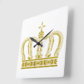 ゴールデンクラウン+あなたのアイディア スクエア壁時計 (傾斜)