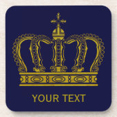 ゴールデンクラウン+あなたのテキスト コースター (正面)
