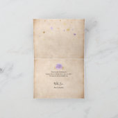 ゴールデンクラウン ライトパープル ローズ エレガント フォールド サンキューカード (内部)