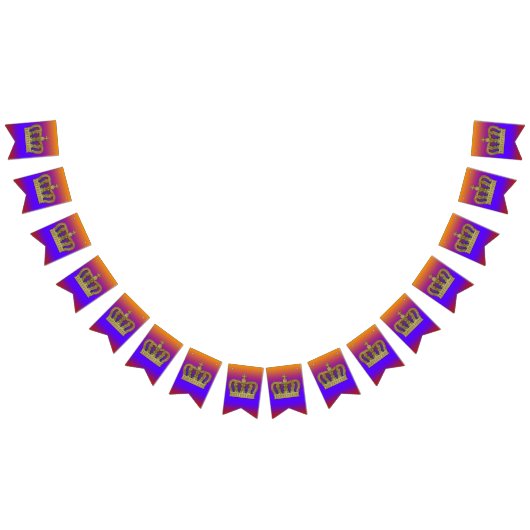 ゴールデンクラウン – ラグジュアリー王室の4 バンティングフラッグ (全)