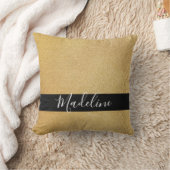 ゴールデンクラシックブラックサッシュ名前をカスタムする クッション (ブランケット)