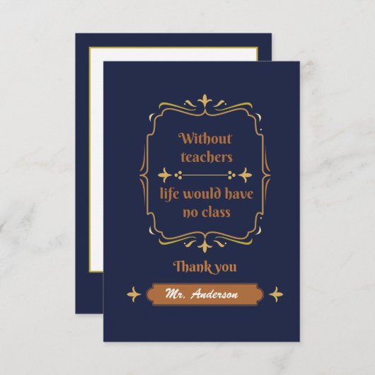 ゴールデンクラシック先生評価 サンキューカード (正面/裏面)