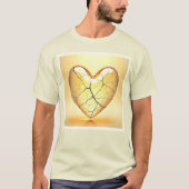 ゴールデンクラックドハートアート Tシャツ (正面)
