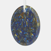 ゴールデンクリスタルブルーサークルオーナメント ガラスオーナメント (正面左)