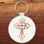 ゴールデンクリスチャン十字架 キーホルダー (正面)