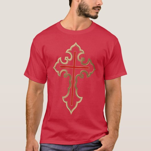 ゴールデンクリスチャン十字架 Tシャツ (正面)