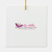 ゴールデンクリステッドグリーンヘディングフィンチファンタジー鳥 セラミックオーナメント (裏面)