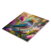 ゴールデンクリステッドグリーンヘディングフィンチファンタジー鳥 タイル (側面)