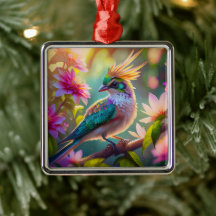 ゴールデンクリステッドグリーンヘディングフィンチファンタジー鳥