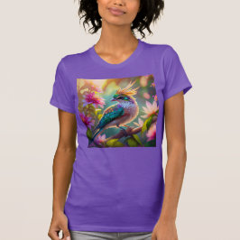 ゴールデンクリステッドグリーンヘディングフィンチファンタジー鳥 Tシャツ
