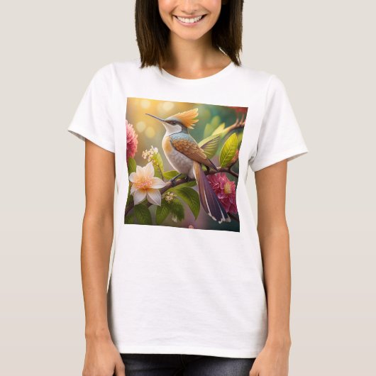 ゴールデンクリステッドファンタジー鳥 Tシャツ (正面)