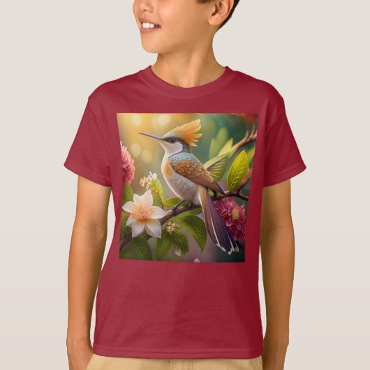 ゴールデンクリステッドファンタジー鳥 Tシャツ (正面)
