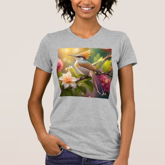 ゴールデンクリステッドファンタジー鳥 Tシャツ (正面)