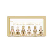 ゴールデンクリスマスくるみ割りギフトシール ラベル (正面)