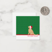ゴールデンクリスマスのグリーンカードセット ノートカード (正面/裏面インサイチュ)