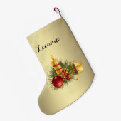 ゴールデンクリスマスの名前 スモールクリスマスストッキング (裏面 (吊り時))