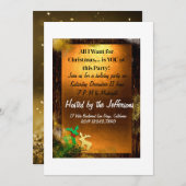 ゴールデンクリスマスの招待 招待状 (正面/裏面)