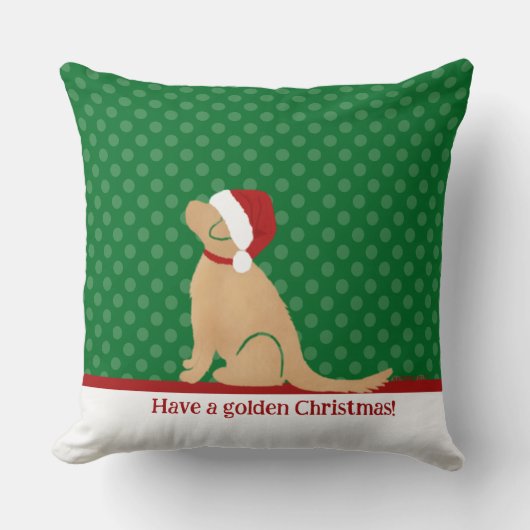 ゴールデンクリスマスの装飾用クッションを持つ クッション (正面)