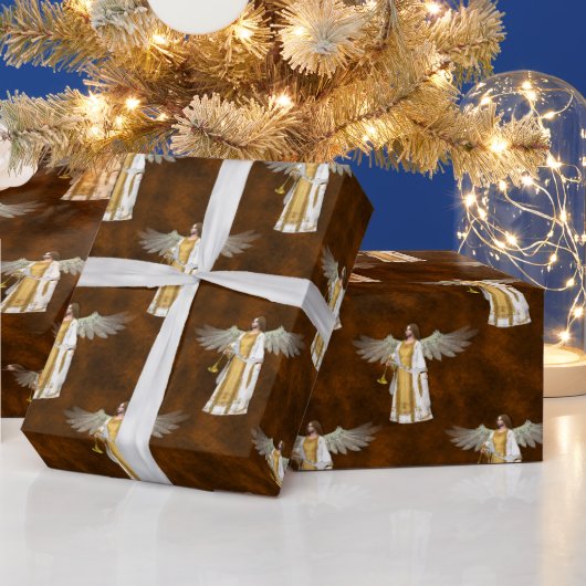 ゴールデンクリスマスエンジェル ラッピングペーパー (クリスマス)