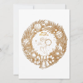 ゴールデンクリスマスエンジェル – リース – メリークリスマス