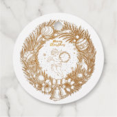 ゴールデンクリスマスエンジェル – リース – メリークリスマス フェイバータグ (裏面)