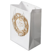 ゴールデンクリスマスエンジェル – リース – メリークリスマス ミディアムペーパーバッグ (裏面アングル)