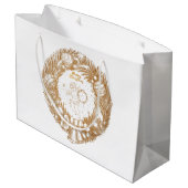 ゴールデンクリスマスエンジェル – リース – メリークリスマス ラージペーパーバッグ (裏面アングル)