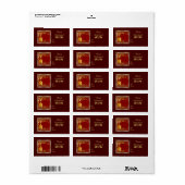 ゴールデンクリスマスキャンドルと花カスタム製品 ラベル (フルシート)