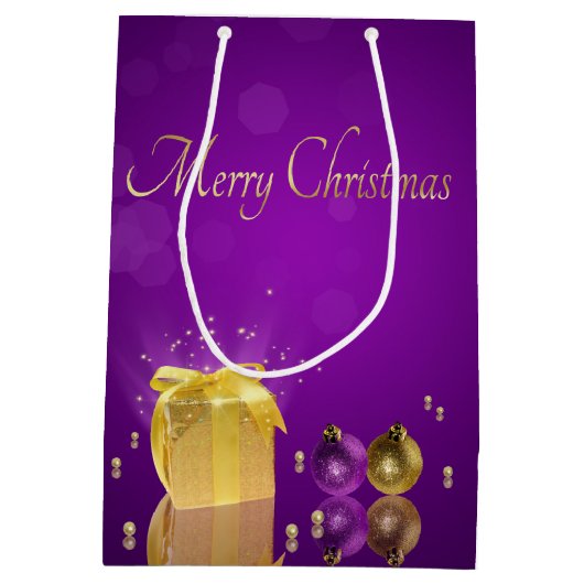 ゴールデンクリスマスギフトボックス ミディアムペーパーバッグ (裏面)