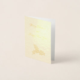 ゴールデンクリスマスグリーティングカード 箔カード